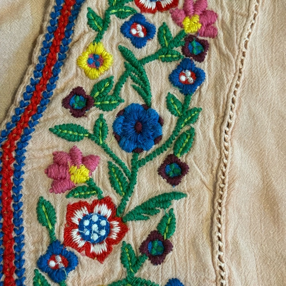 En Crème Pink Embroidered Boho Top Size Small - Picture 6 of 8